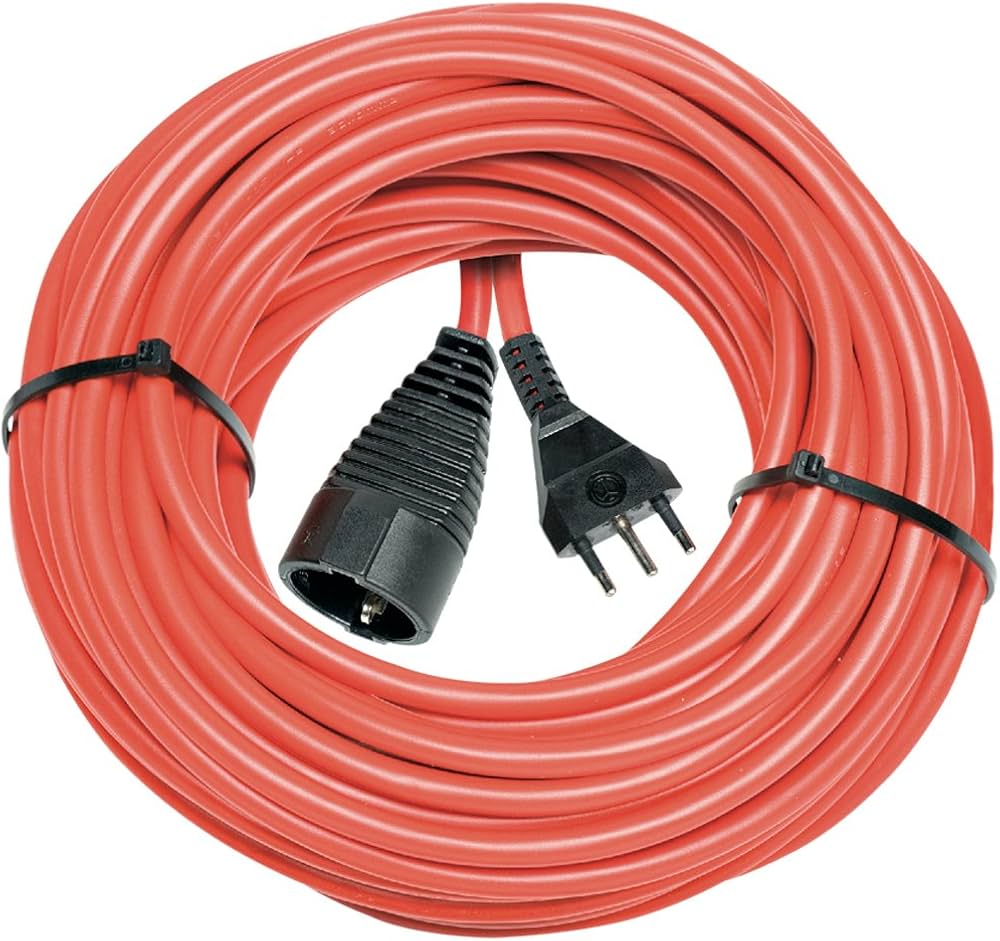 PROLUNGA IN PLASTICA 16A, 10M H05VV-F 3G1,5, ROSSO
