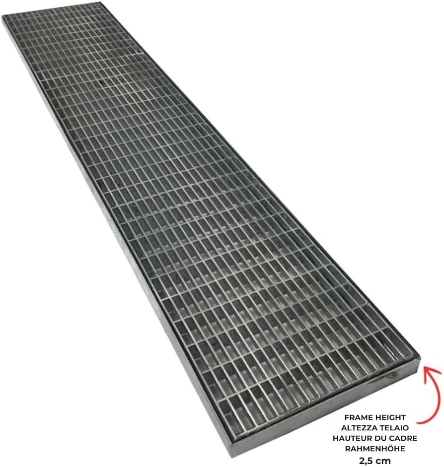 GRIGLIA RETTANGOLARE 15X100 PEDONABILE C/TELAIO