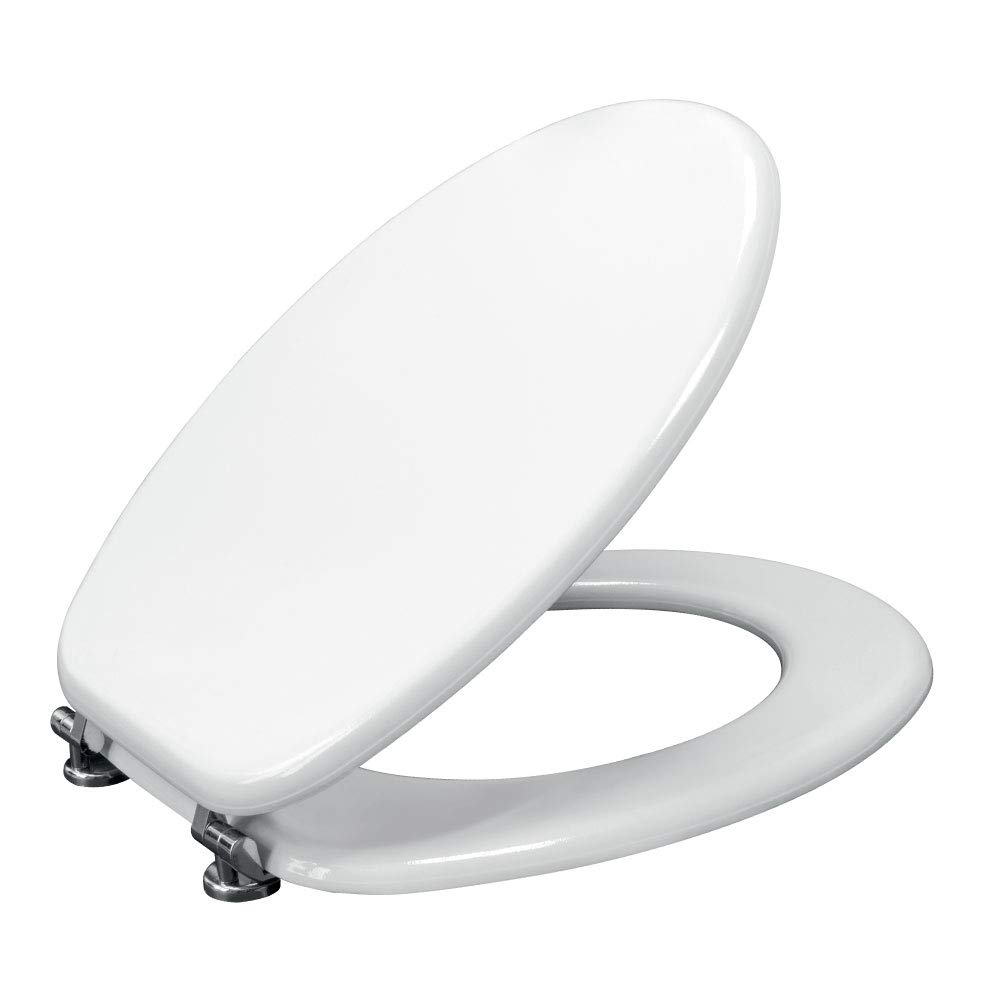 SEDILE WC IN LEGNO CON CHIUSURA RALLENTATA COL.BIANCO CM.44X37