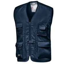 GILET LAVORO "STAR" BLU TG.M 8 TASCHE + 2 POST.