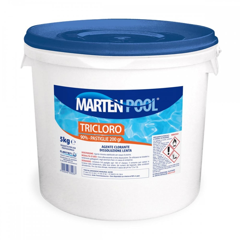 PASTIGLIE TRICOLORO 90% KG 5 SOLUBILI DA GR.200 - X PISCINE