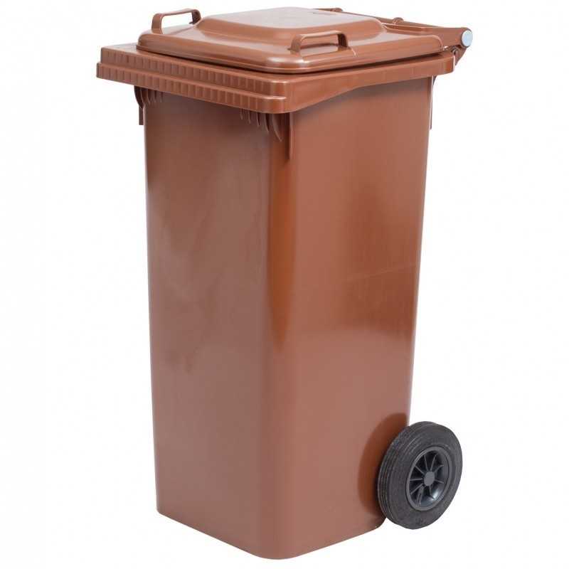 BIDONE NET.URBANA POLIETILENE LT.240 C/RUOTE COL.MARRONE