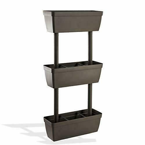 FIORIERE VERTICALI RESINA GRIG. 3PZ - CM.50X17X100 - LT.8