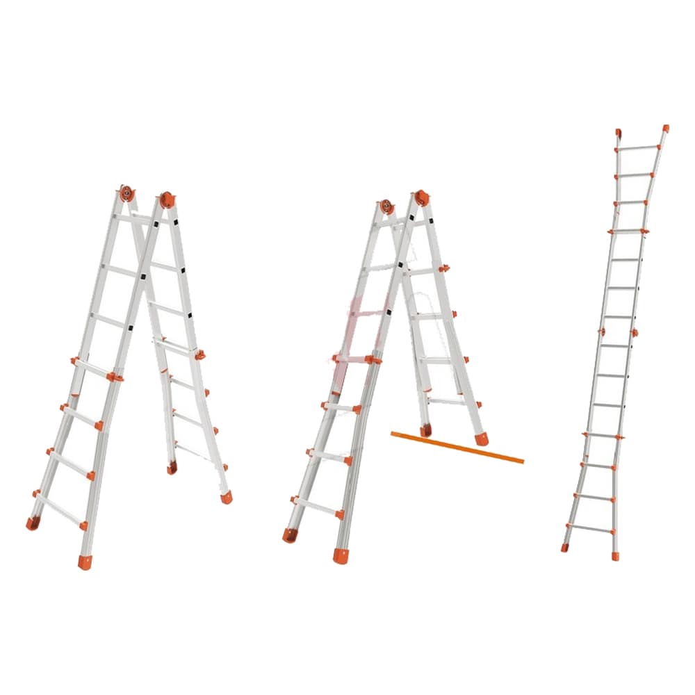 SCALA TELESCOPICA IN ALLUMINIO SQUADRA PIU' GRADINI N°4+4H MAX CM.400