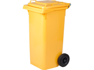 BIDONE QUADRO PER DIFFERENZIATA LT.240 - CM.72X58X106H COL.GIALLO-MARRONE-VERDE