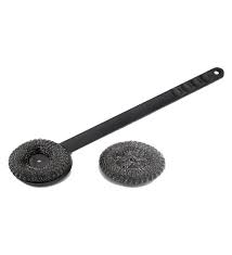 SPAZZOLA C/SPUGNA ACCIAIO X GRIGLIE CM.45