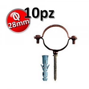 COLLARINO PER RAME 28MM CON PERNO E TASSELLO