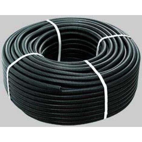 TUBO CORRUGATO CON TIRAFILO NERO D.32MM - ROTOLO 25MT