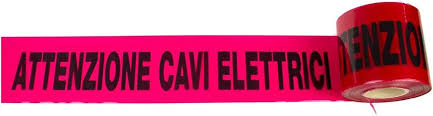 NASTRO SEGNALETICO "CAVI ELETTRICI" CM.10XMT.200 - COL.ROSSO