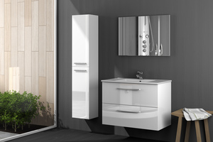 [CAPS94615] KIT COLONNA BAGNO ARUBA 2 ANTE SOSP. BIANCO