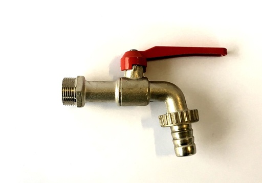 RUBINETTO PORTAGOMMA DA 1" C/LEVA ROSSA