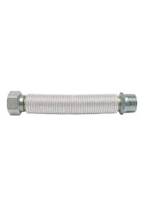 [G22012] TUBO FLESSIBILE ACQUA 1/2" 220/420 MM M/F RIVESTITO BIANCO