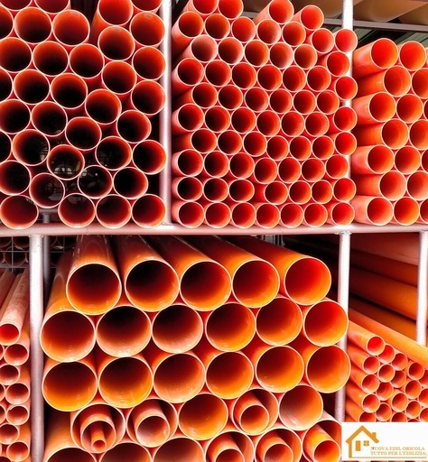 TUBO PVC ROSSO DIAM.50 BARRA 1 ML