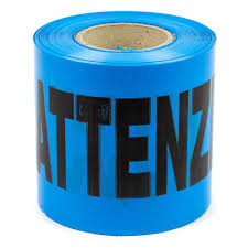 [044308102] NASTRO SEGNALETICO TUBO ACQUA MM.100X200MT