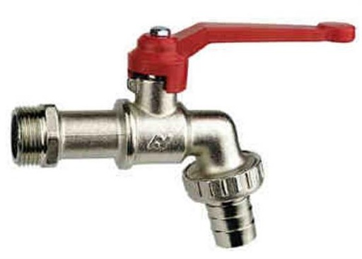 [2060LP025] RUBINETTO SFERA C/LEVA ROSSA 1"