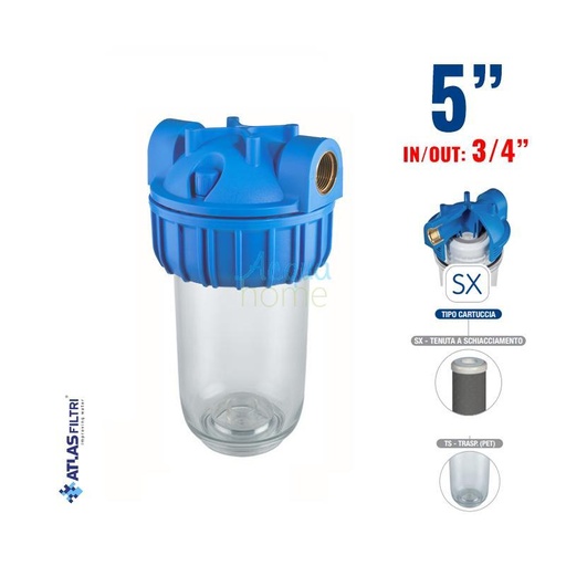 [120005034] FILTRO X ACQUA 3PZ. ATTACCO 3/4" LUNG.5"