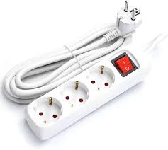 [1159017010] MULTIPRESA CON INTERRUTTORE A 6+3 PRESE, BIANCO 1,4M 3G1